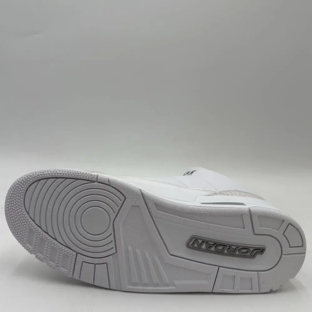 Nike Air Jordan 3 Retro White Silver Sneakers CT8532 111 Men Size 11 NEW